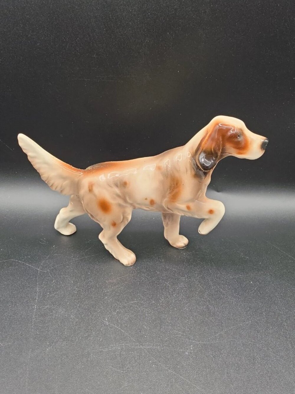 Vtg Porcelain Hunter Pointer Dog Figure Japan